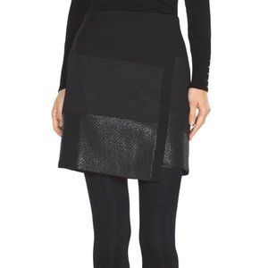 White House Black Market WHBM Textured Faux-Wrap Skirt